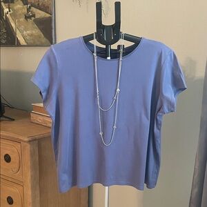 Eileen Fisher cotton Elegant Blue Women's Top EUC 🎀